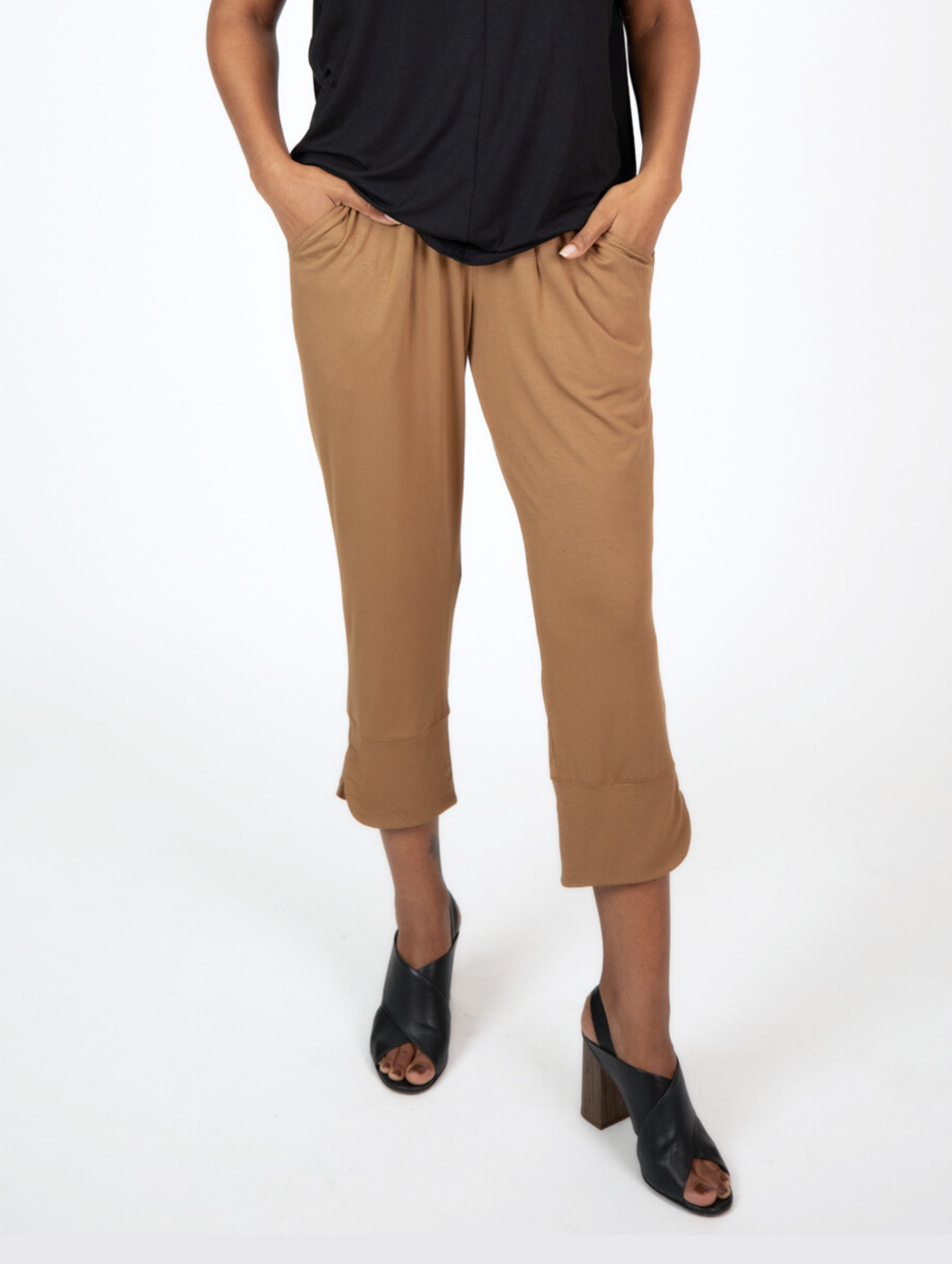 Miki Pant - Caramel Rayon Jersey