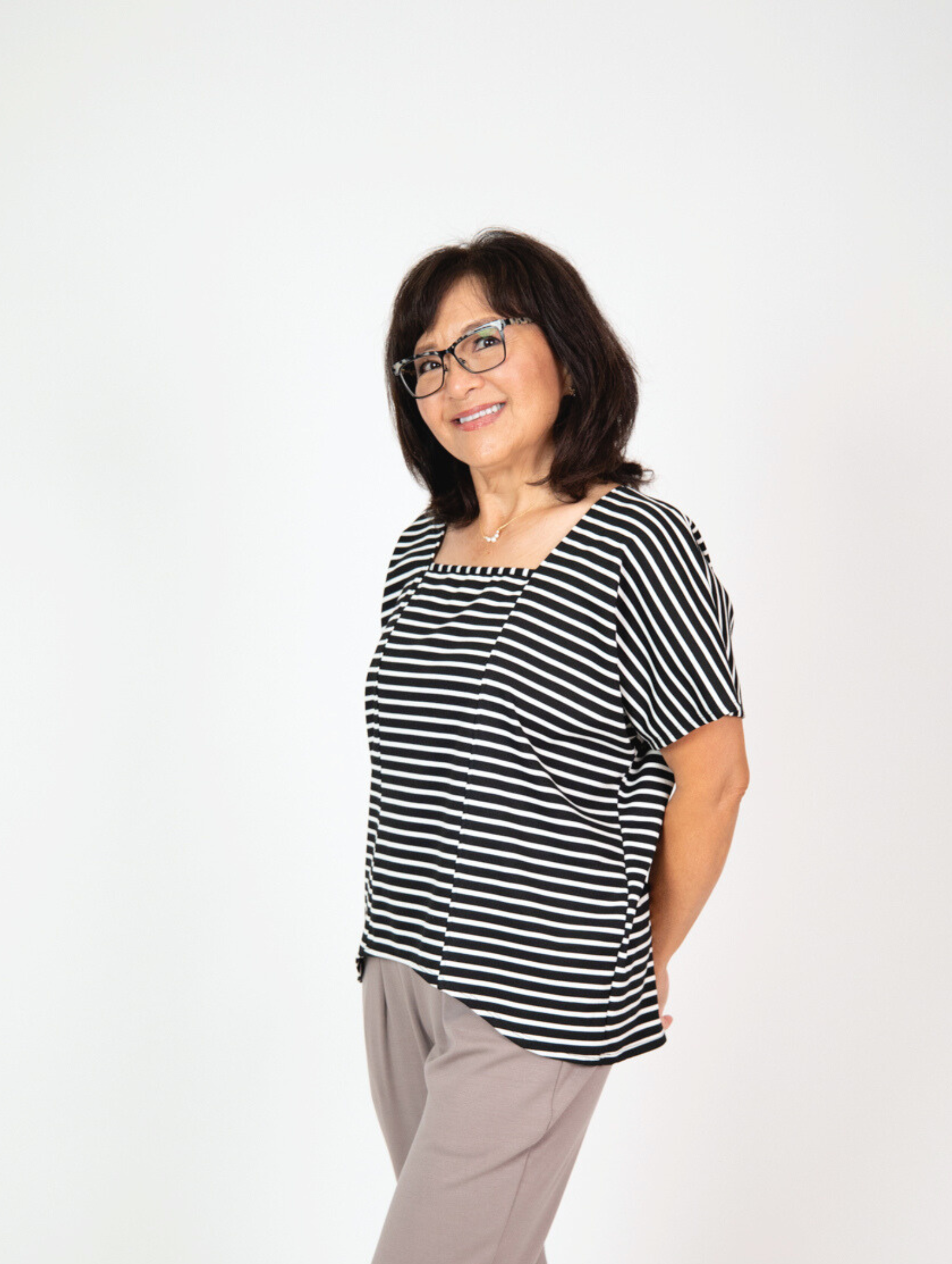 Karisa Top - B/W Stripe