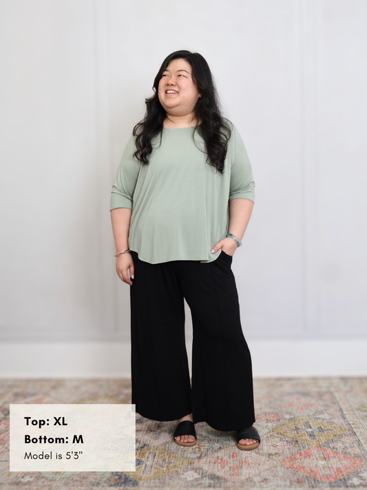 Rowan Pant - Black Rayon Jersey