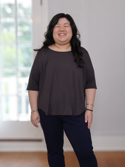 Hannah Top - Washed Black Rayon Jersey