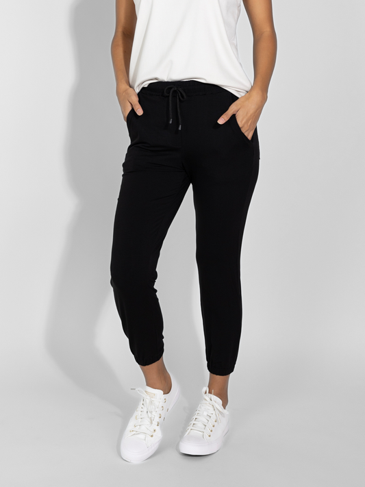 PRE-SALE: Sunrise Jogger - Black Rayon Jersey