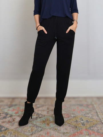 Sunrise Jogger - Black Rayon Jersey