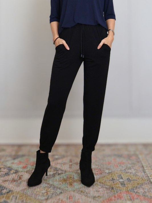Sunrise Jogger - Black Rayon Jersey