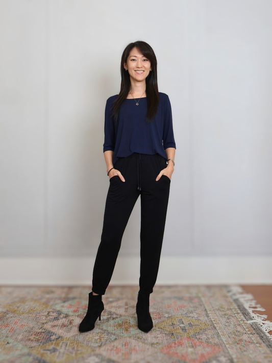 Sunrise Jogger - Black Rayon Jersey