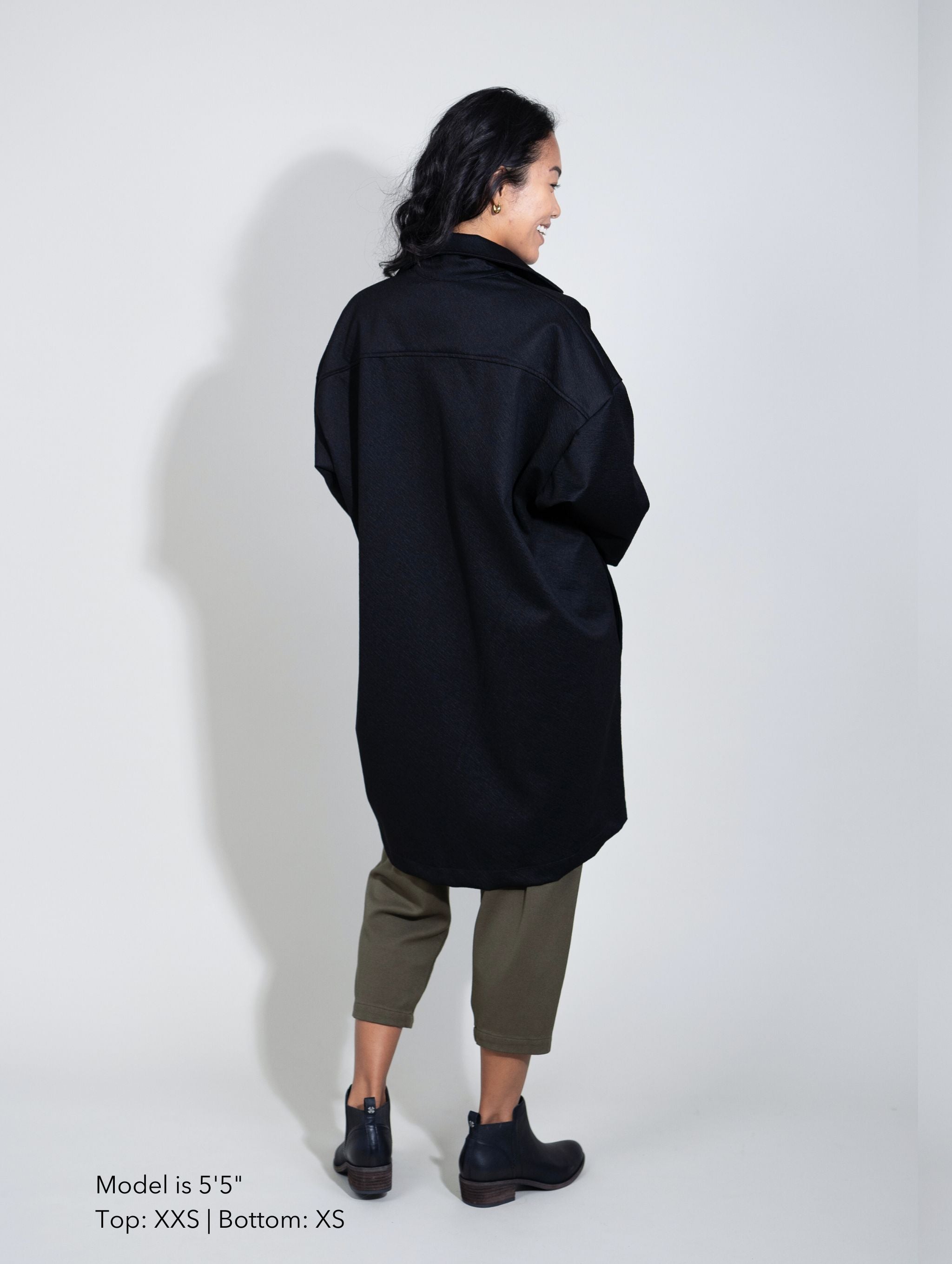 Rachel Coat - Black Bevel Ponte