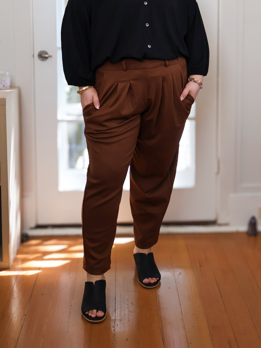 Bowery Pull On Balloon Pant - Toffee Twill Ponte