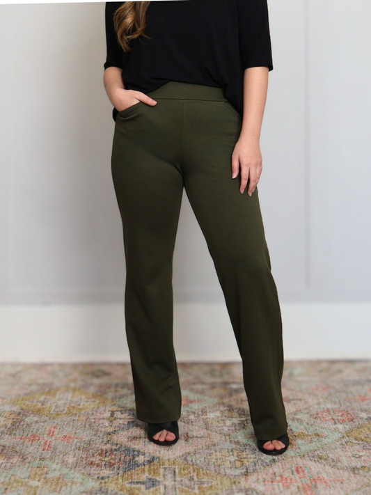 Cooke Pant - Olive Twill Ponte