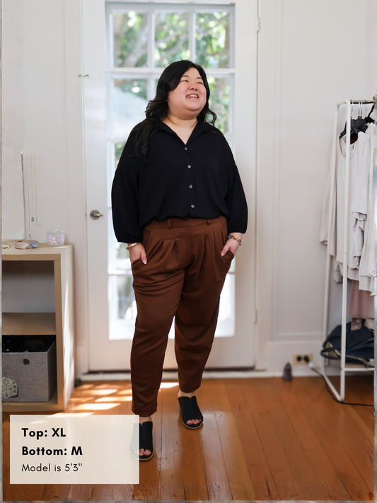 Bowery Pull On Balloon Pant - Toffee Twill Ponte