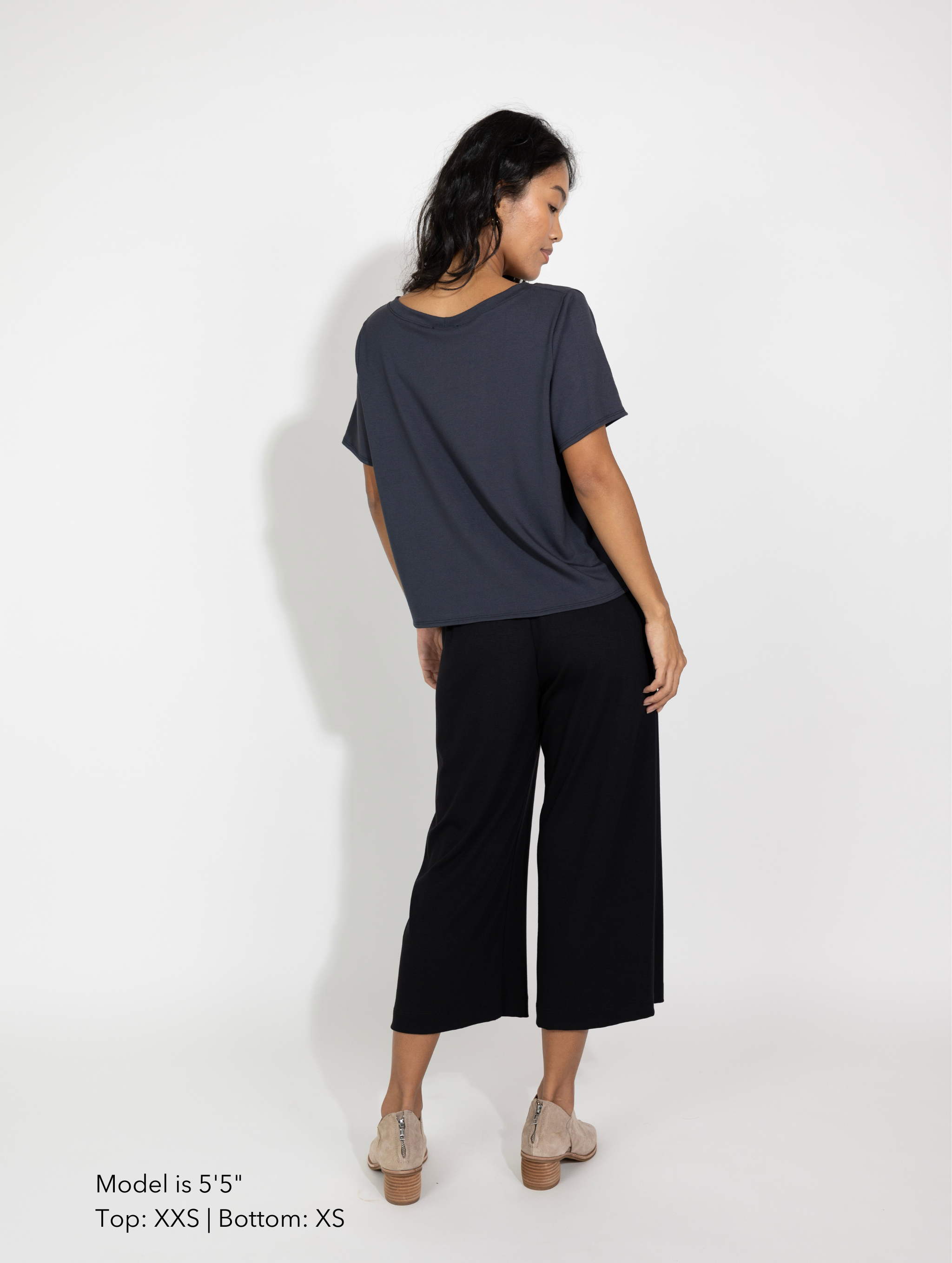 Emi Top - Washed Black Soft Ponte