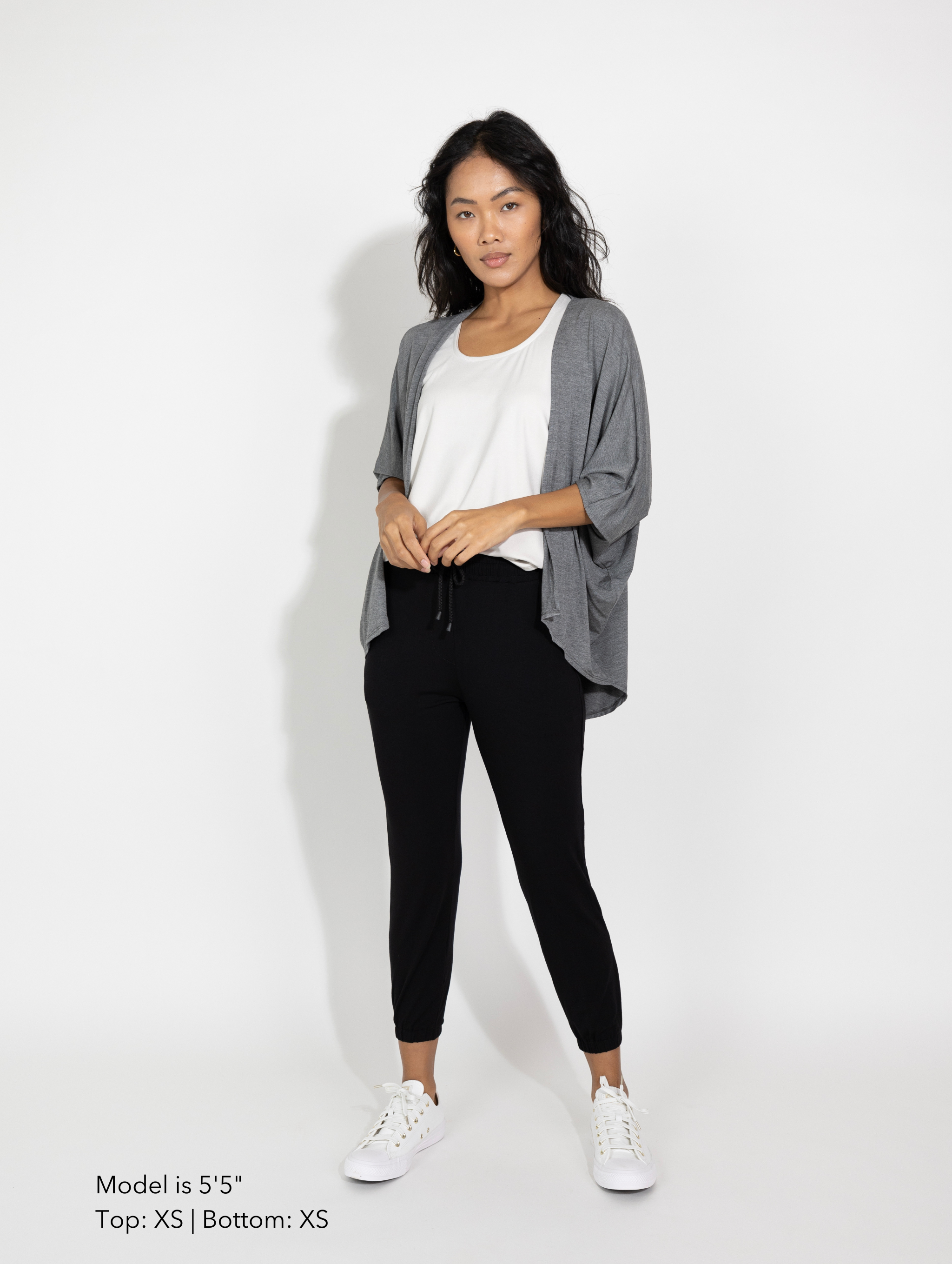 Joan Cover Up - Charcoal Rayon Jersey