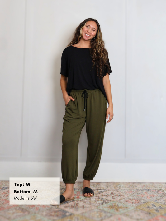 South St. Jogger - Moss Soft Ponte