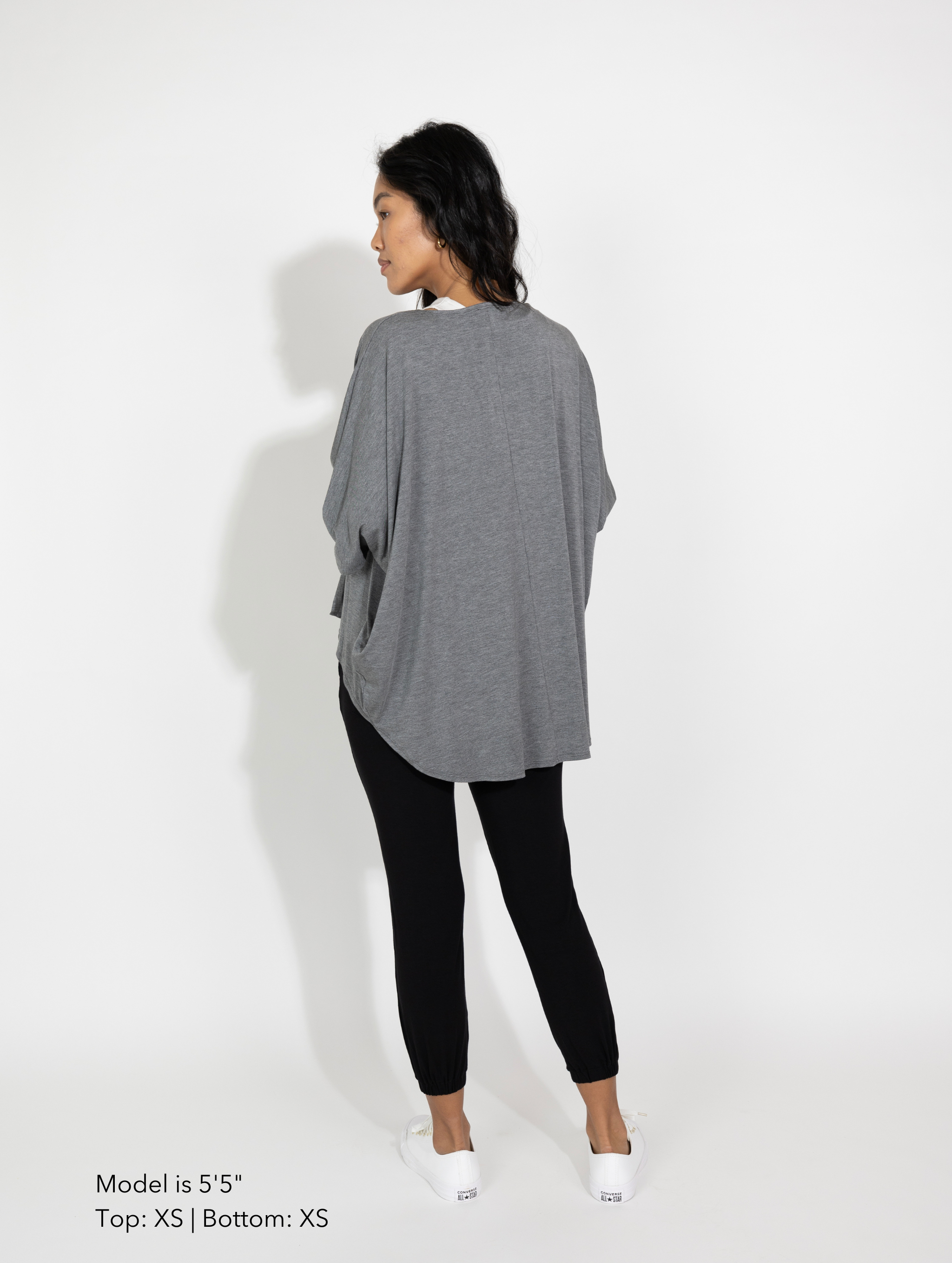 Joan Cover Up - Charcoal Rayon Jersey