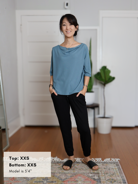 Jana Top - Silver Blue Soft Ponte