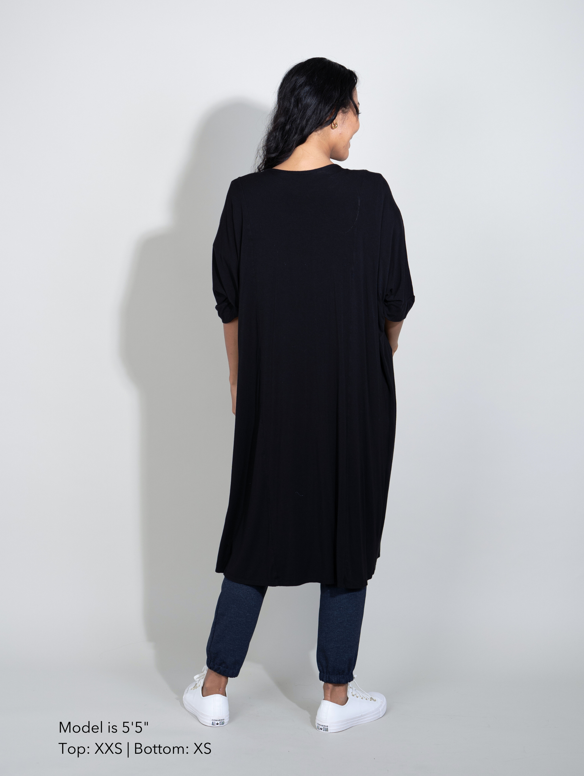 Milla Duster - Black Rayon Jersey