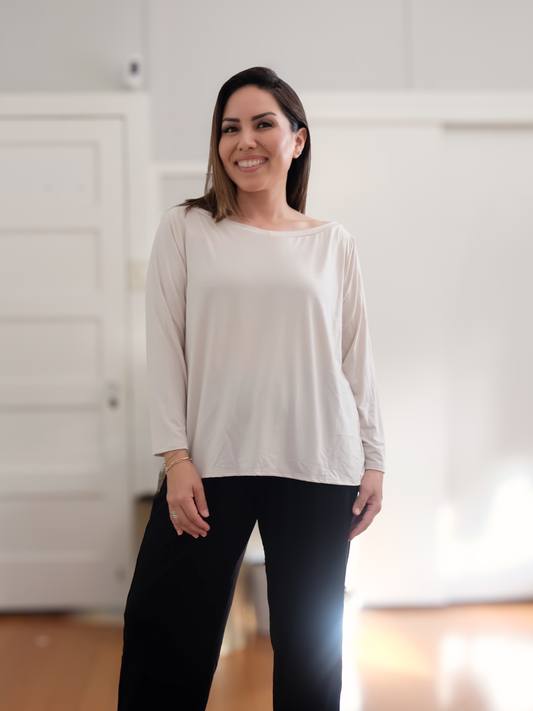 Mara Top - Sand Rayon Jersey