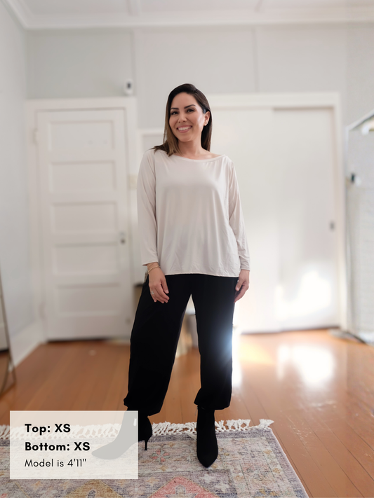 Mara Top - Sand Rayon Jersey