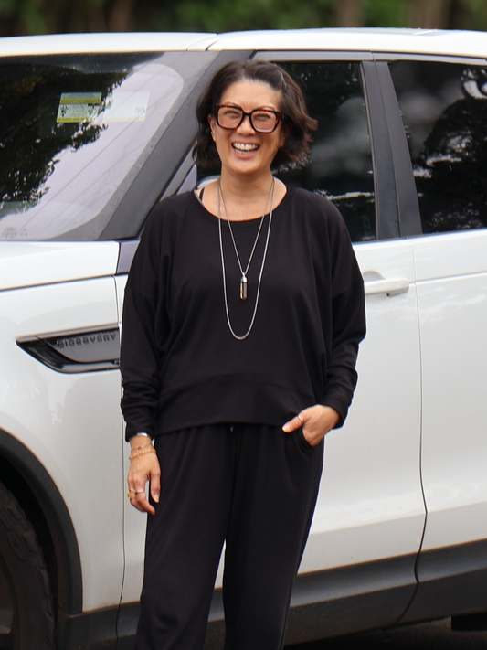 Gabby Sweatshirt - Black Soft Ponte