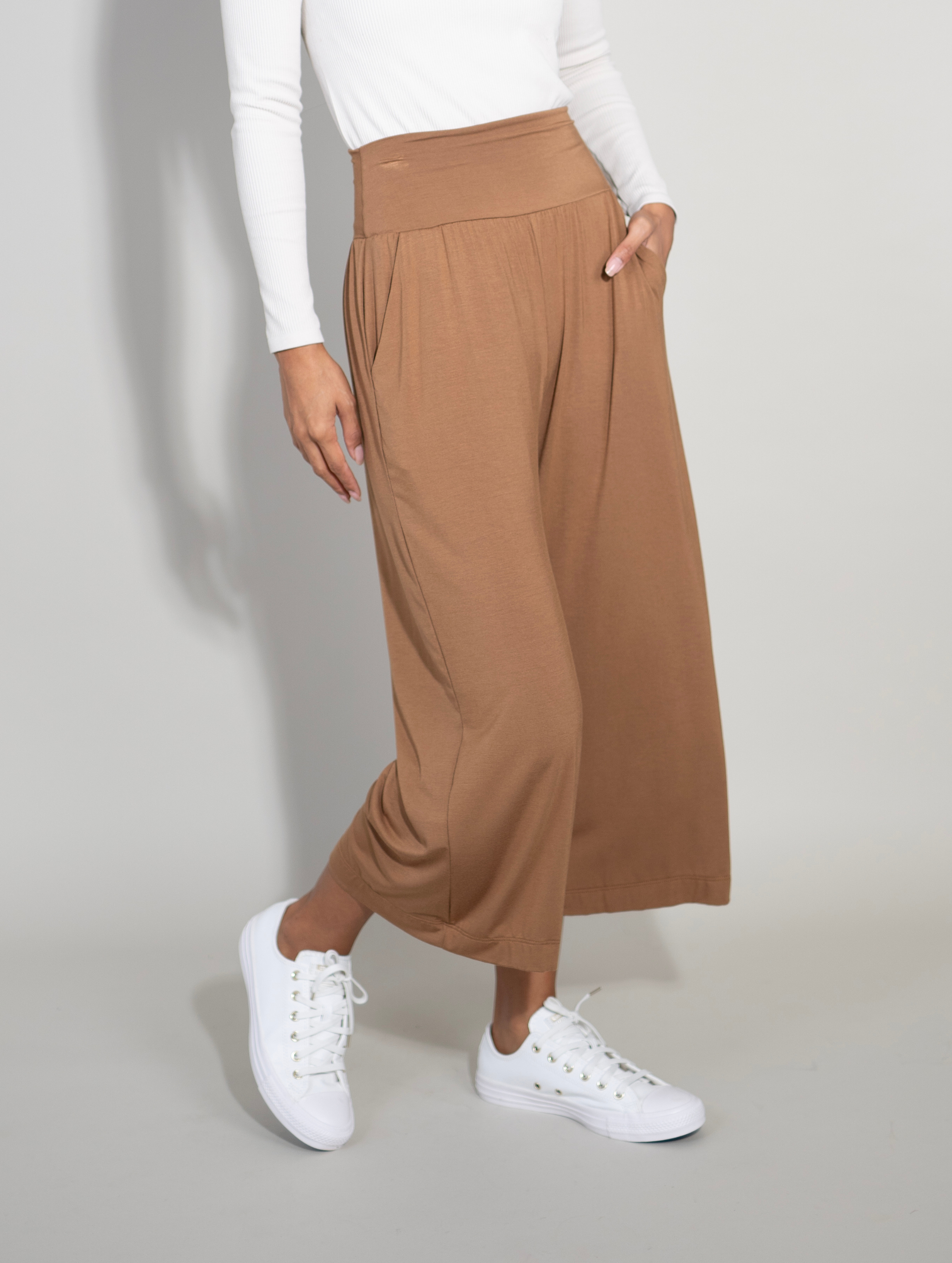 Milo Pant - Caramel Rayon Jersey