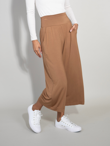 Milo Pant - Caramel Rayon Jersey | Allison Izu Milo Pant - Caramel Rayon Jersey | Allison Izu