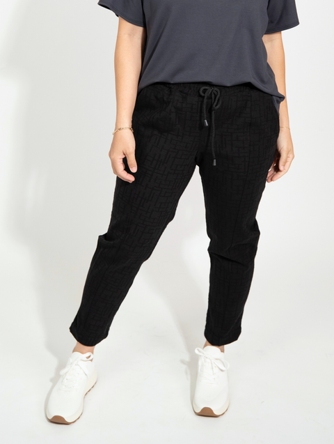 Brooklyn Pant - Black Maze Ponte | Allison Izu Brooklyn Pant - Black Maze Ponte | Allison Izu