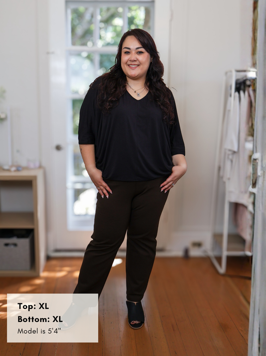 Megumi Top - Black Rayon Jersey