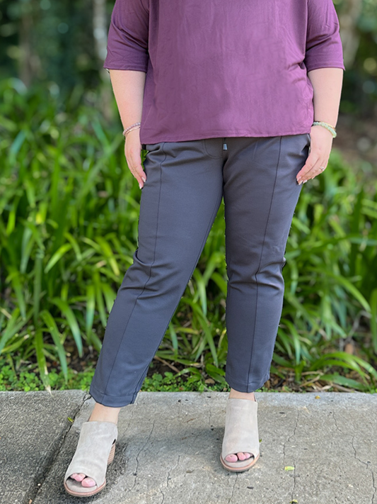 Brooklyn Pant - Steel Grey Double Knit