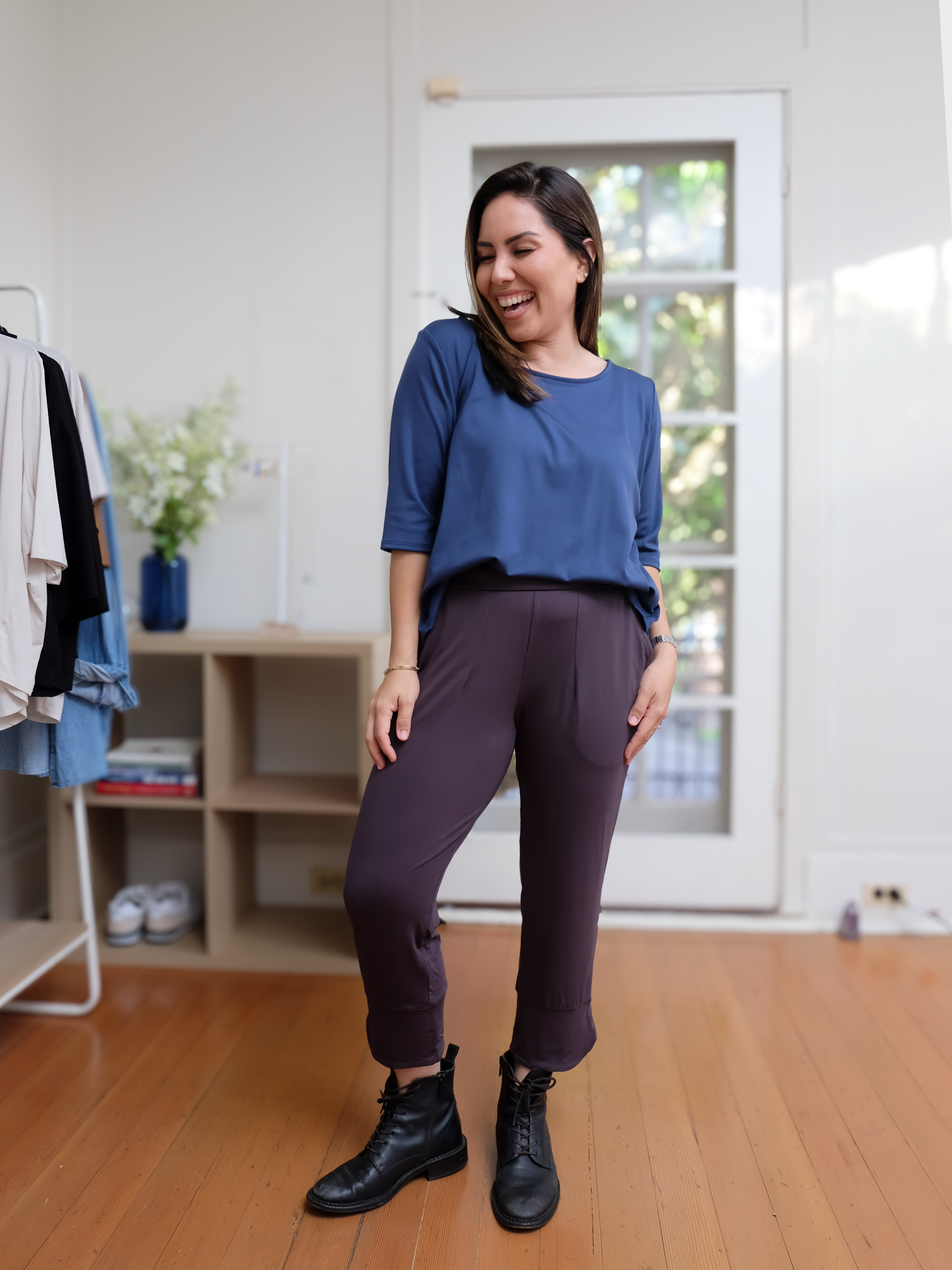 Miki Pant - Faded Black Rayon Jersey