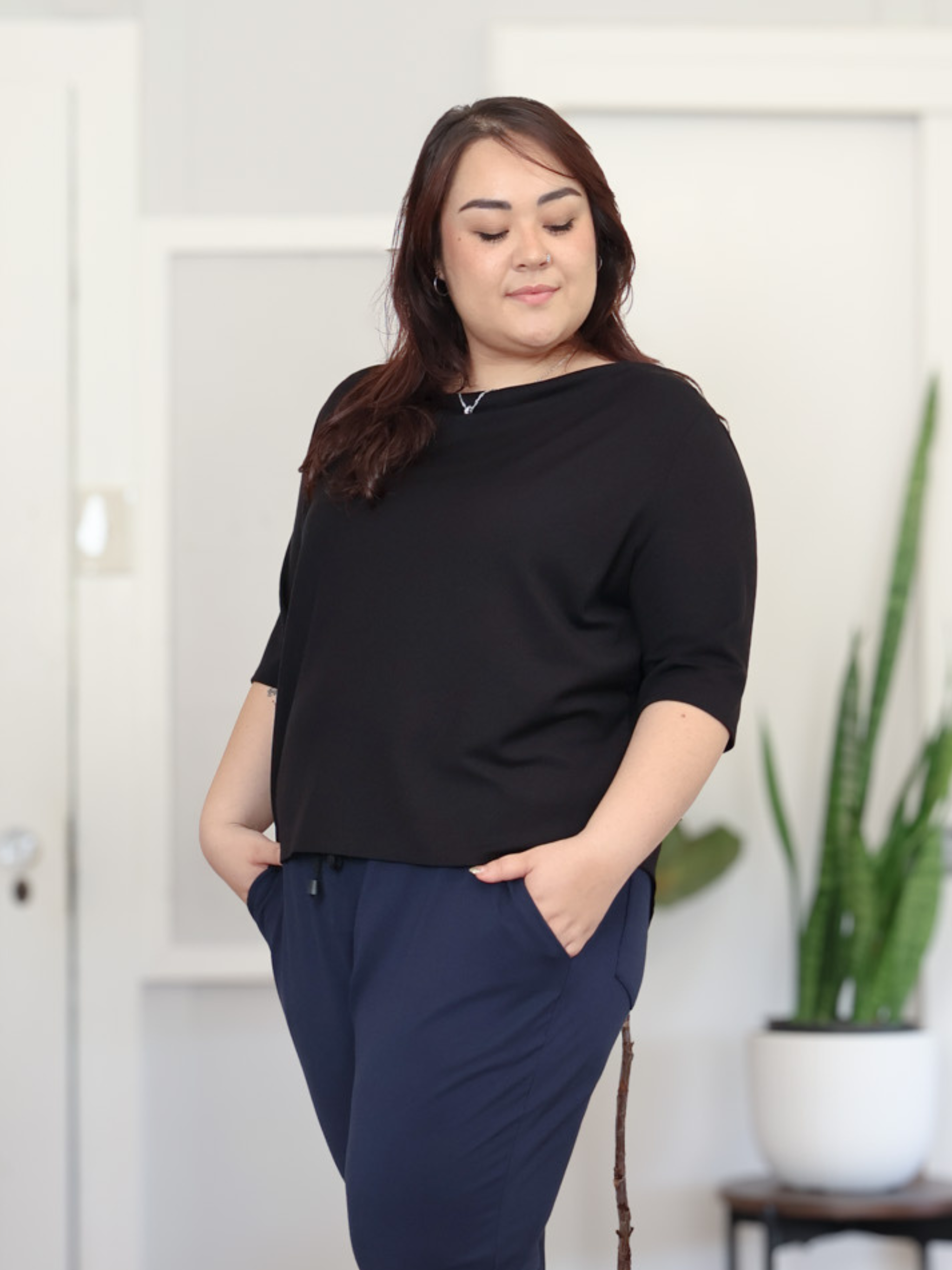 Jana Top - Black Rayon Jersey