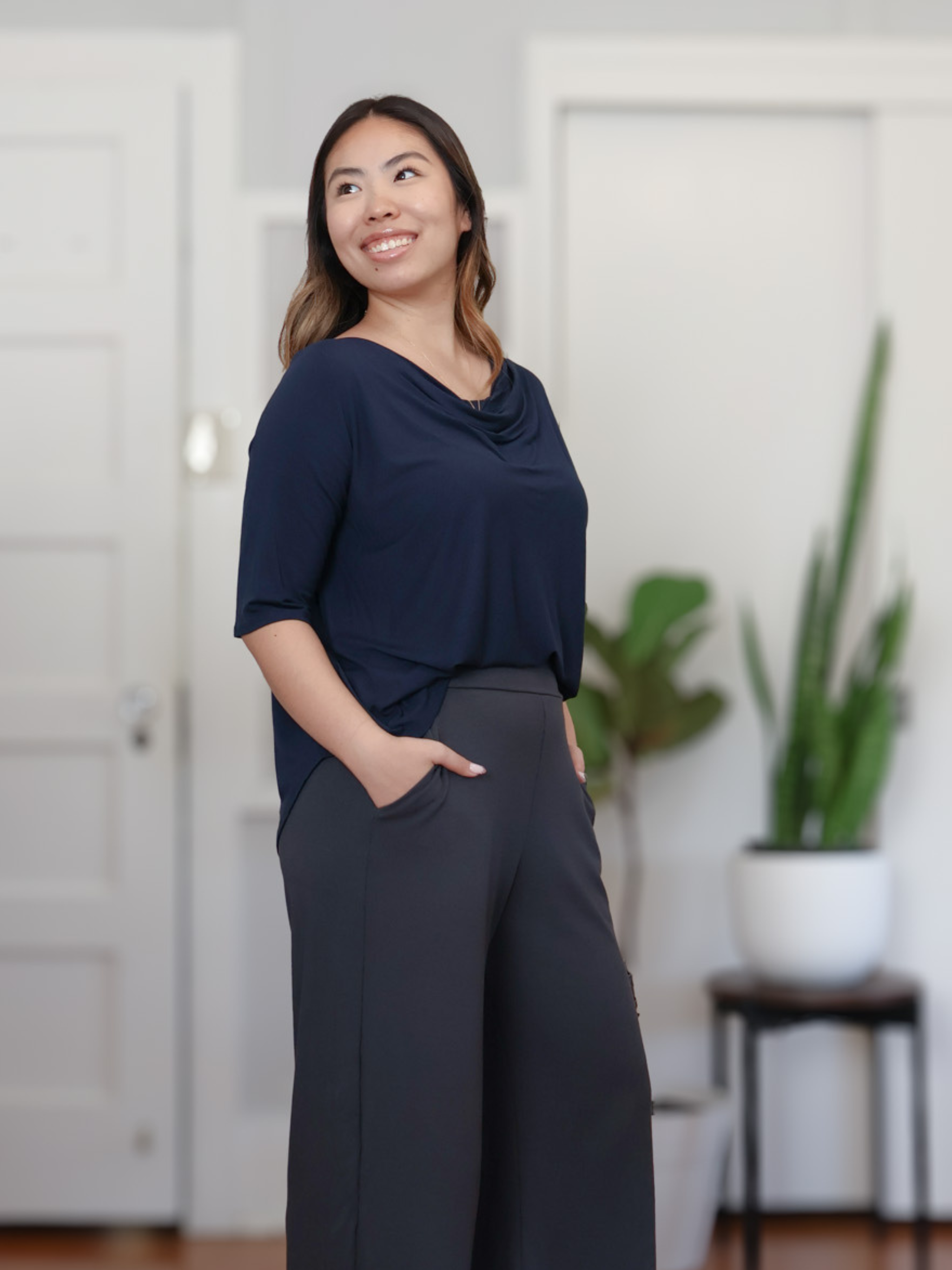 Jana Top - Midnight Rayon Jersey