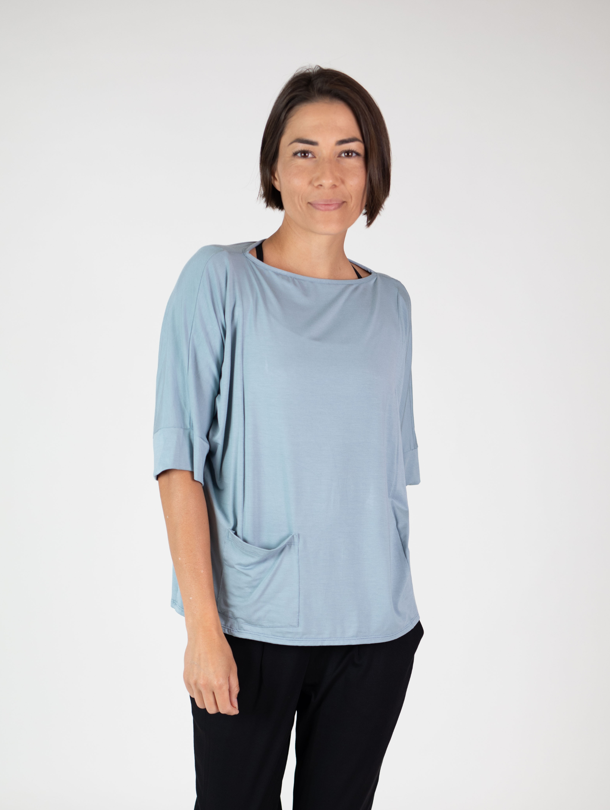 Sami Top - Pacific Blue Rayon Jersey