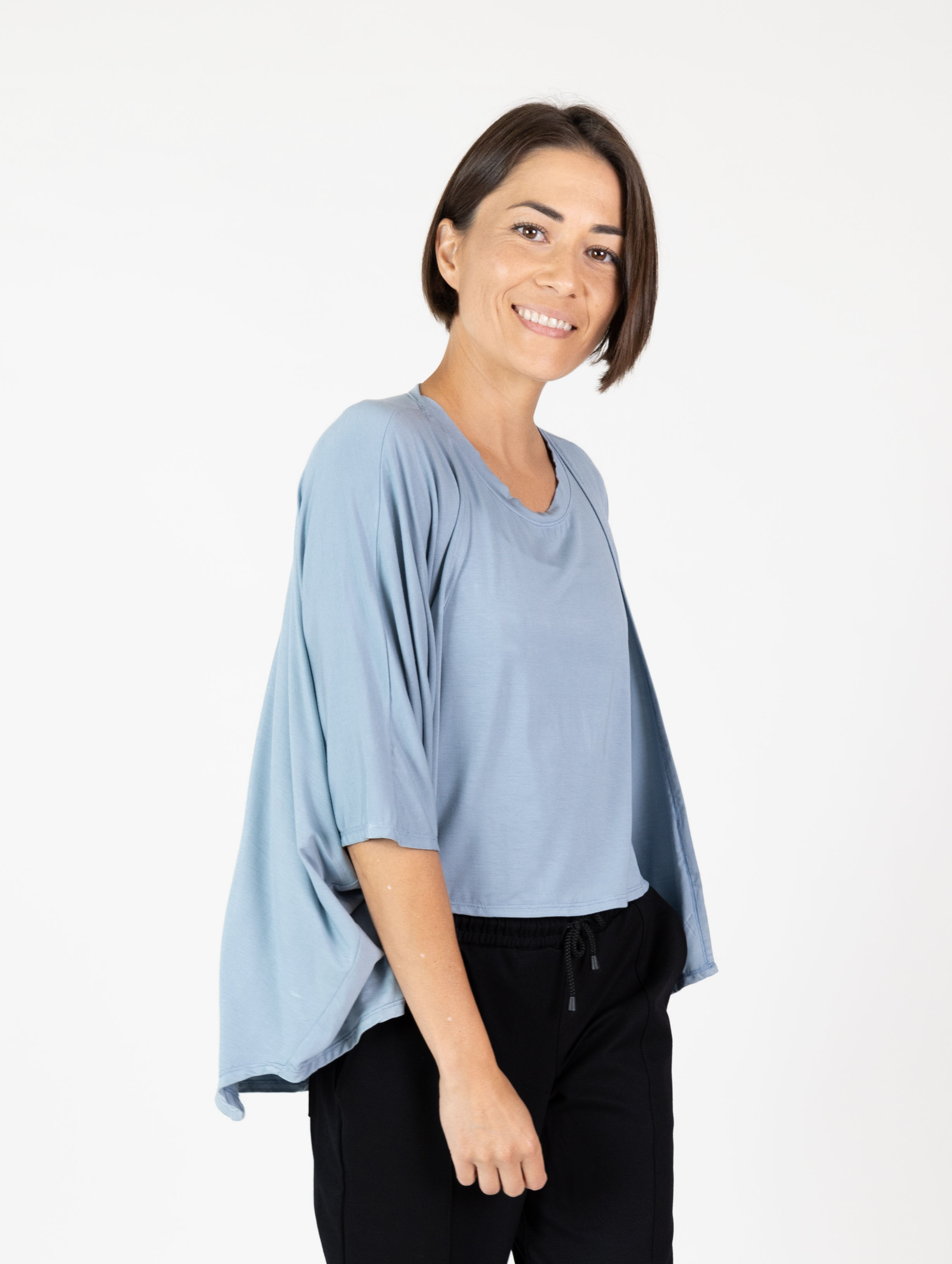 Joan Cover Up - Pacific Blue Rayon Jersey