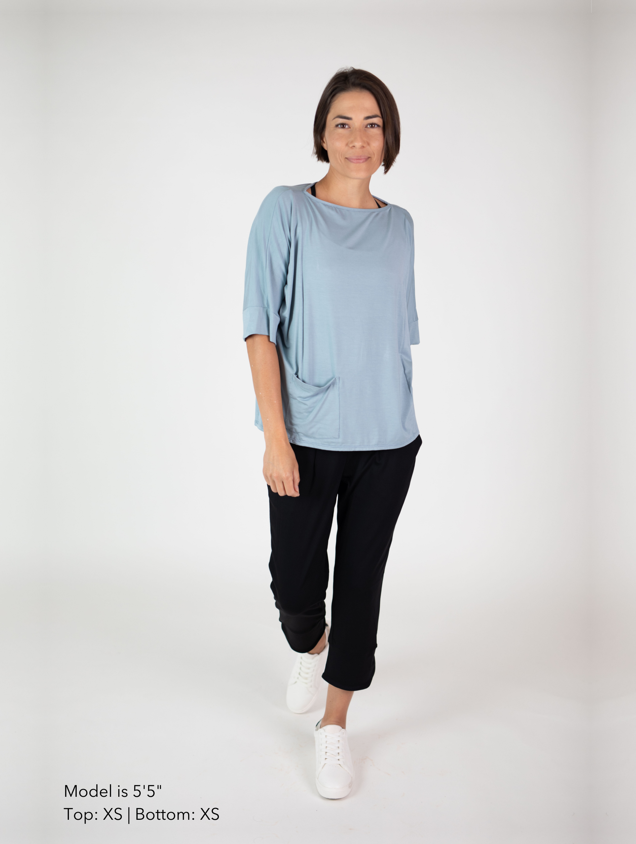 Sami Top - Pacific Blue Rayon Jersey