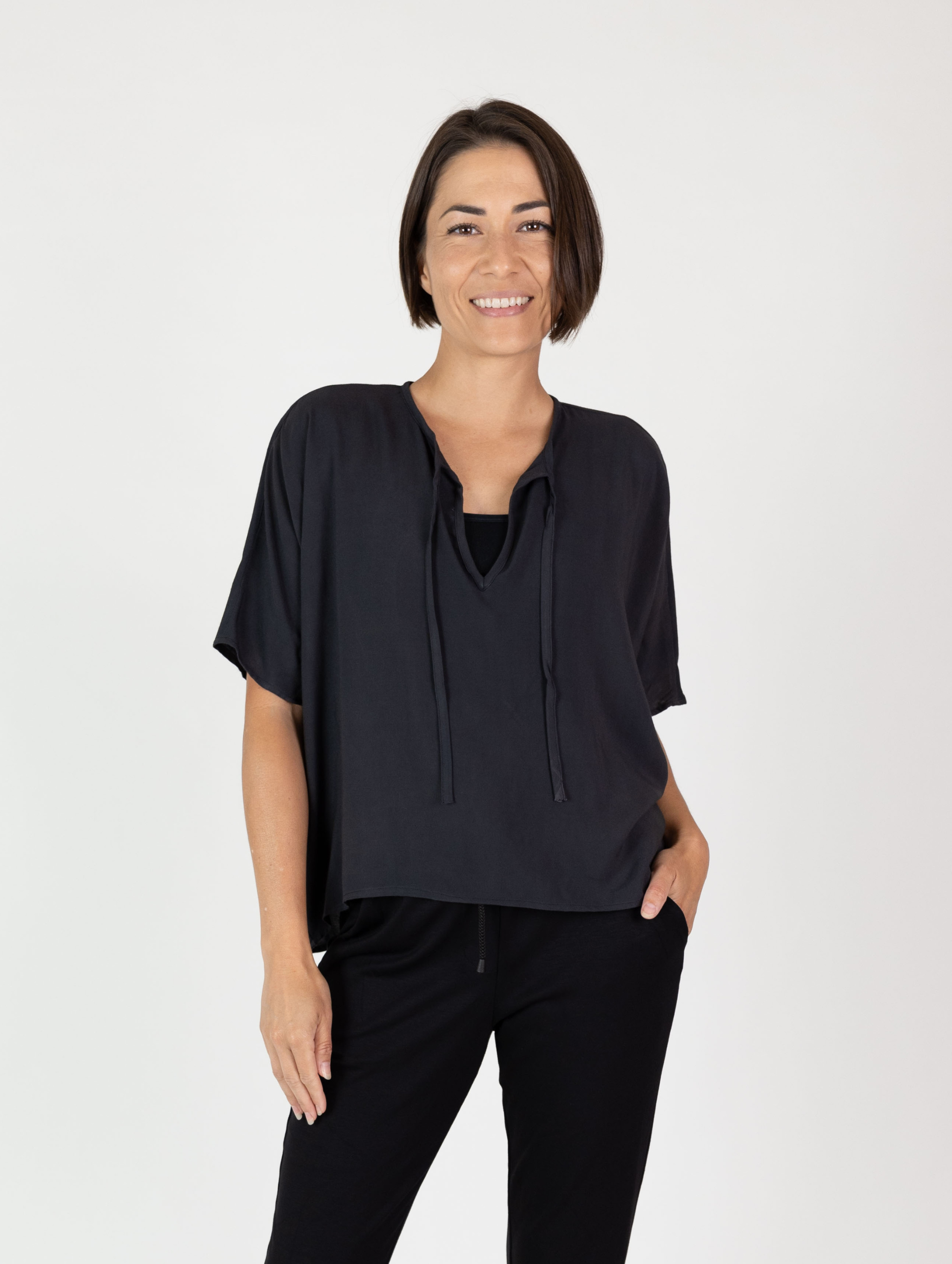 Lara Top - Vintage Black Rayon