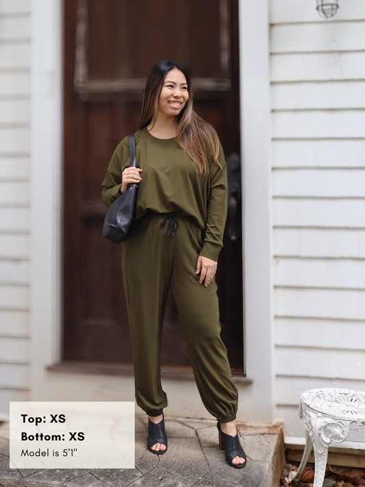 Gabby Sweatshirt - Moss Soft Ponte