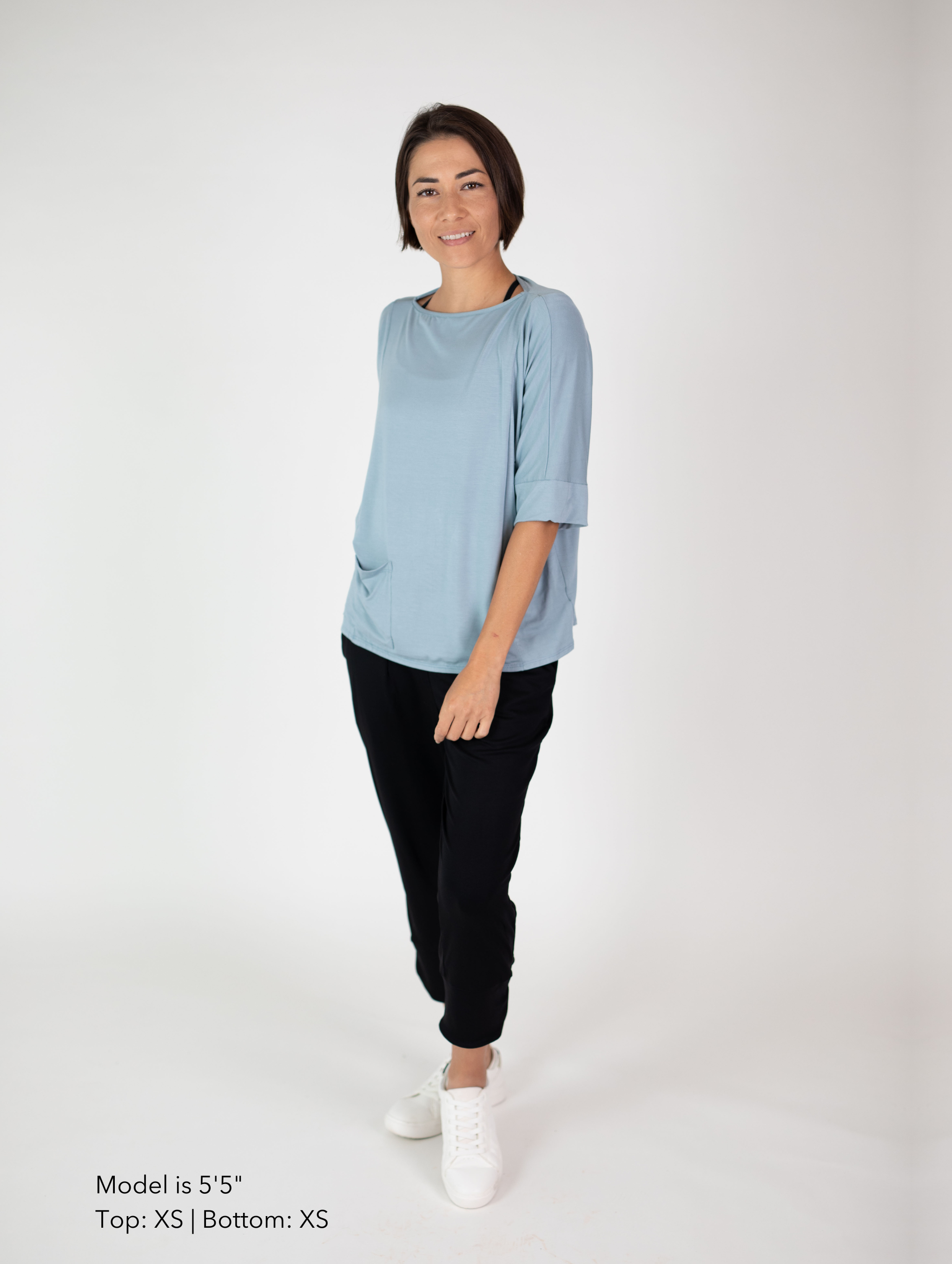 Sami Top - Pacific Blue Rayon Jersey