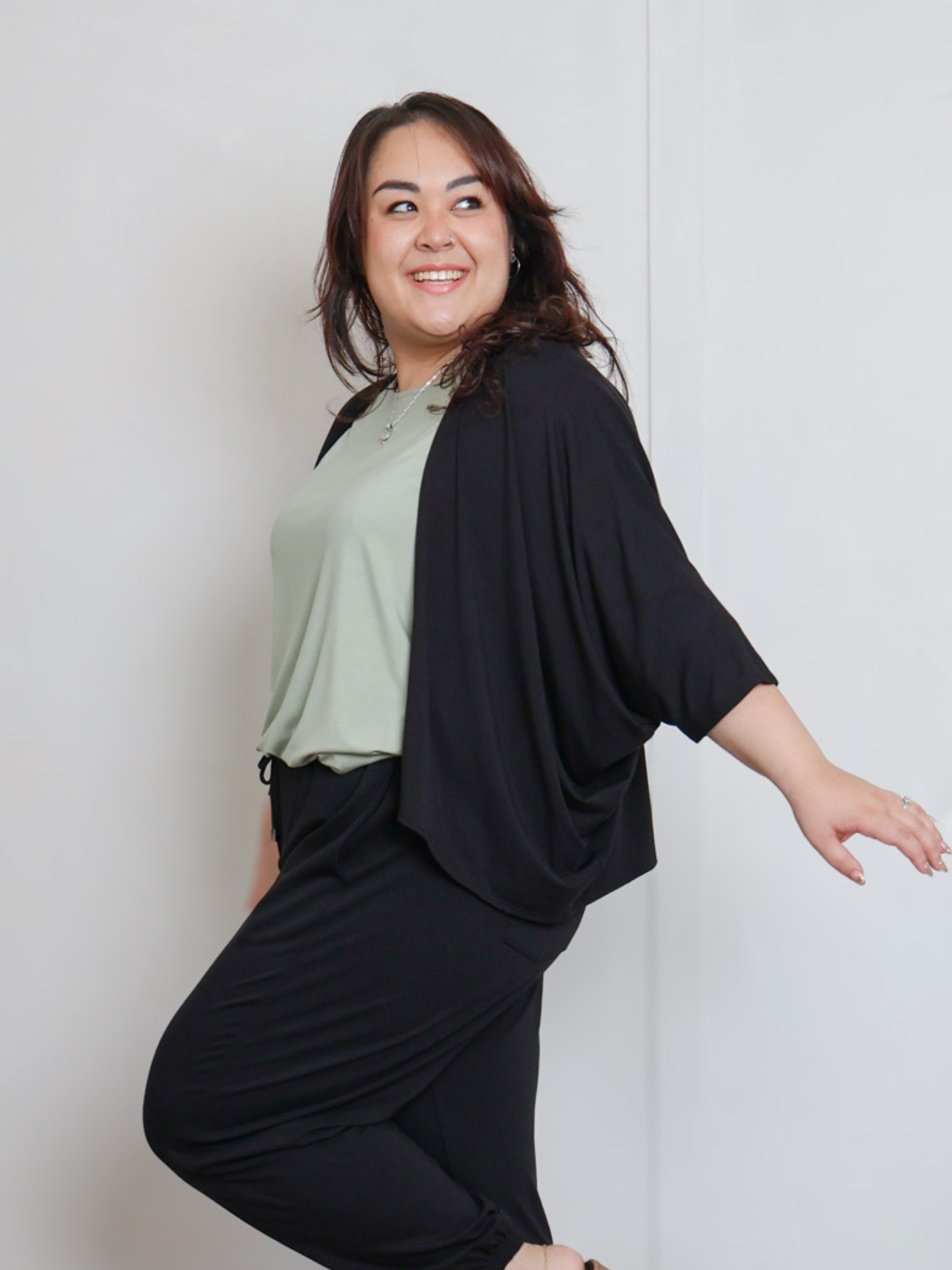 Joni Cover Up - Black Rayon Jersey