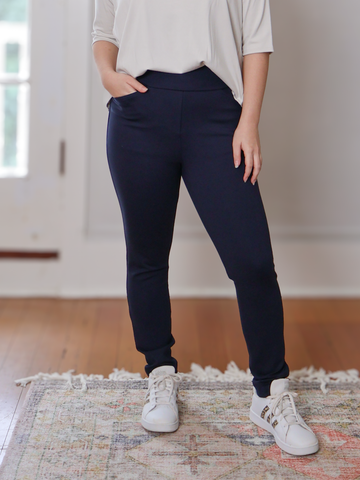 Coral Pant - Navy Double Knit