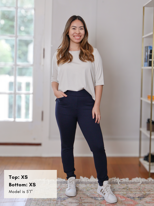 Coral Pant - Navy Double Knit