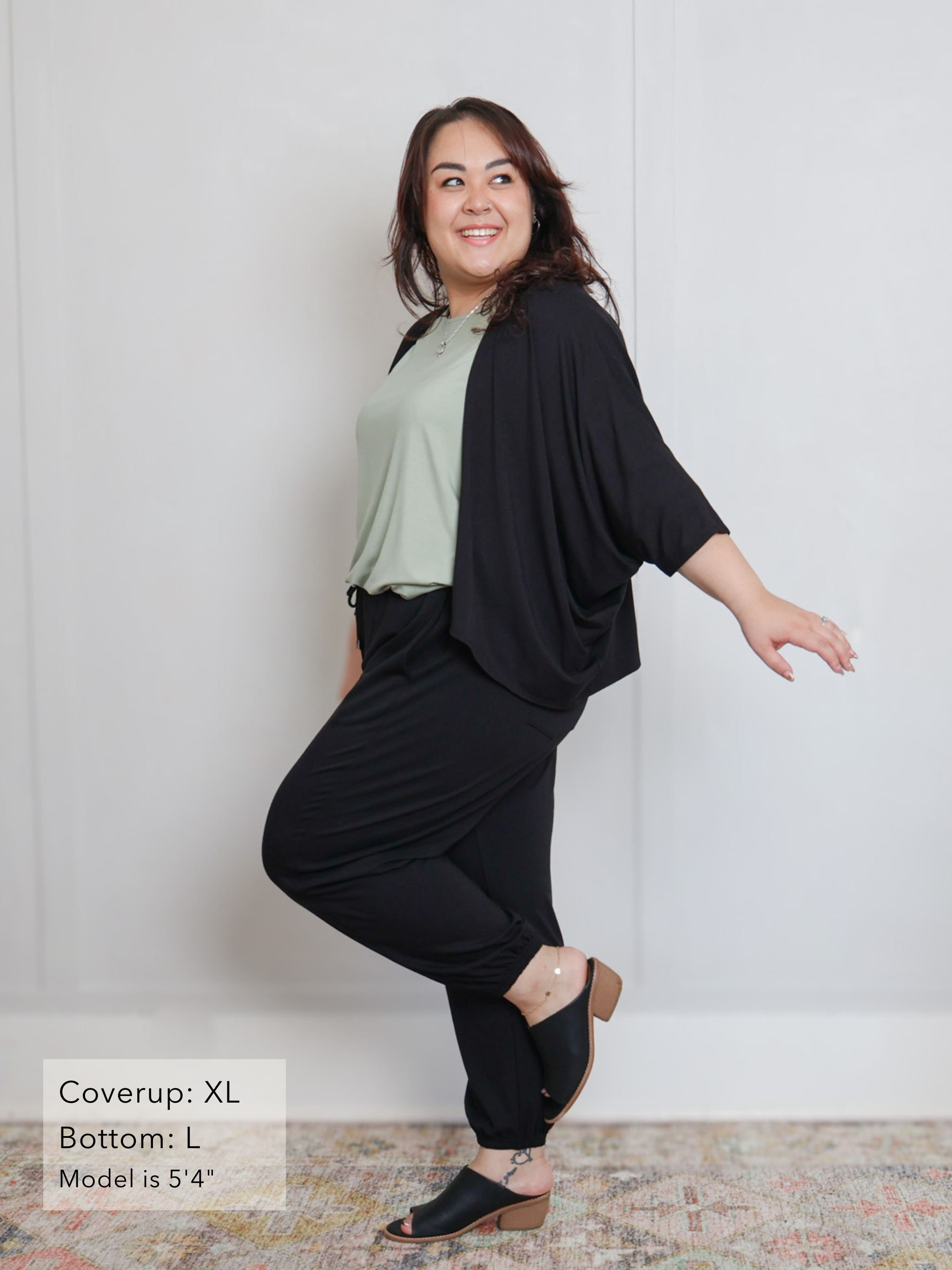 Joni Cover Up - Black Rayon Jersey