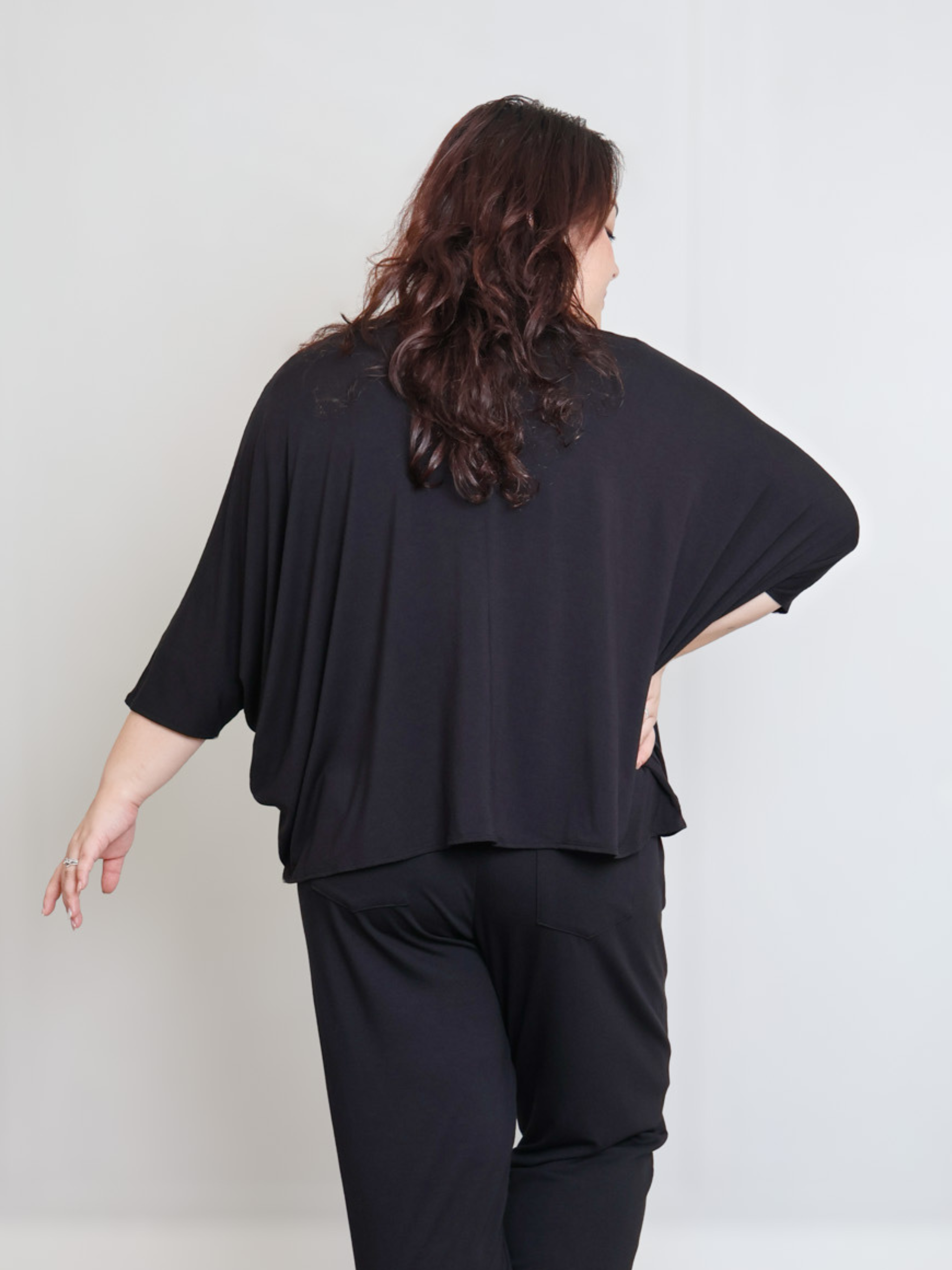 Joni Cover Up - Black Rayon Jersey