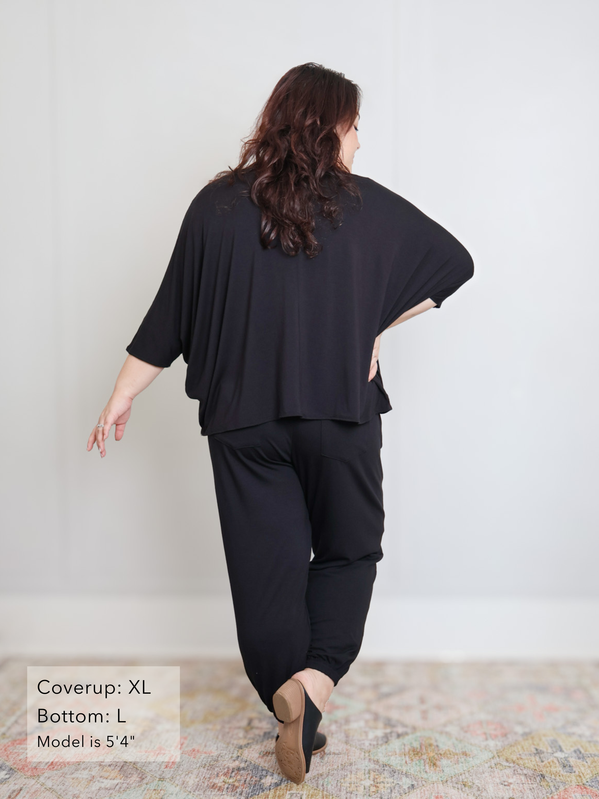 Joni Cover Up - Black Rayon Jersey
