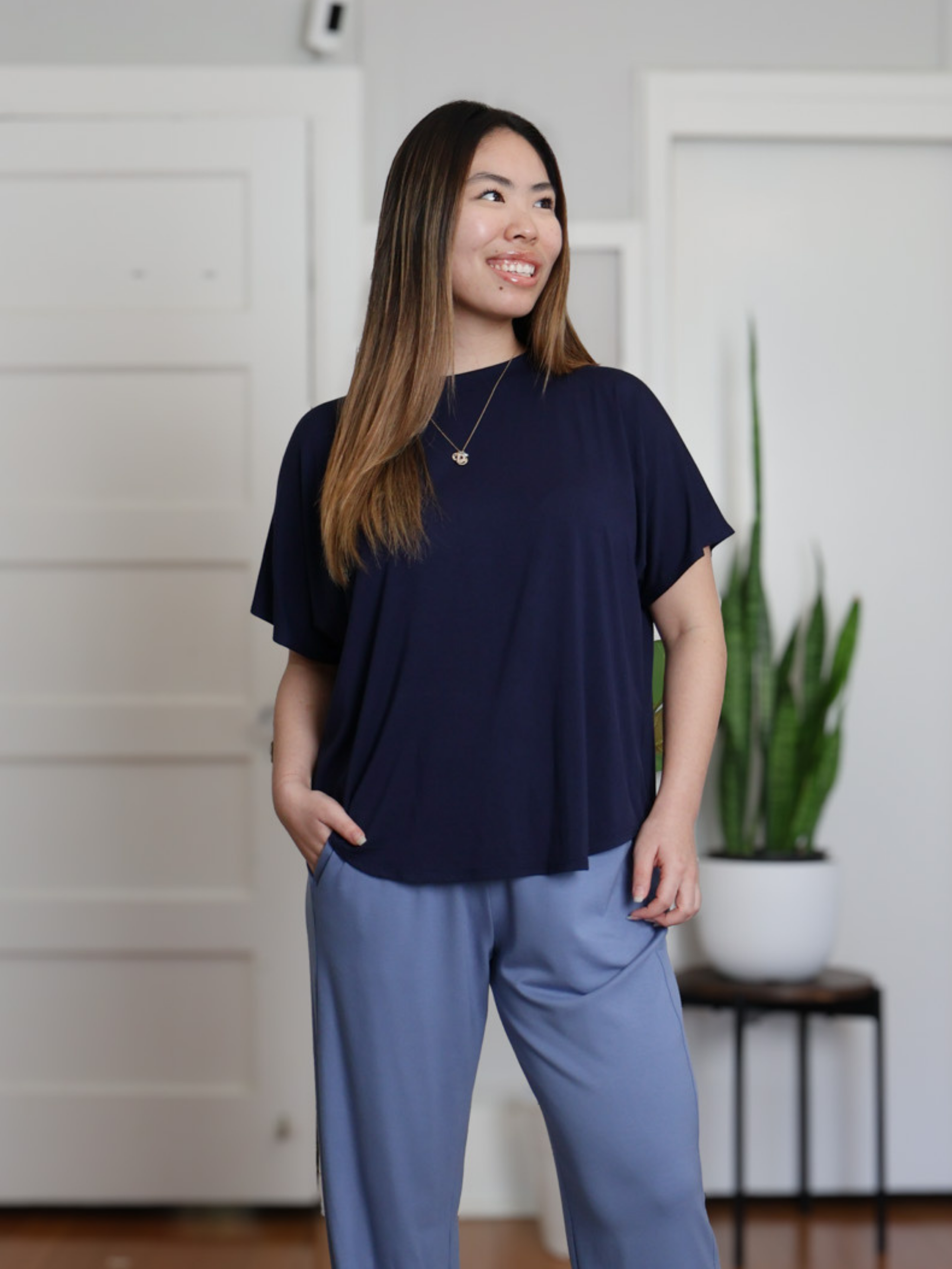Dayna Top - Midnight Rayon Jersey