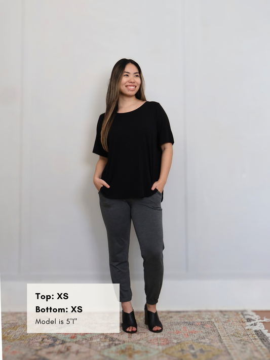 Callie Top - Black Rayon Jersey