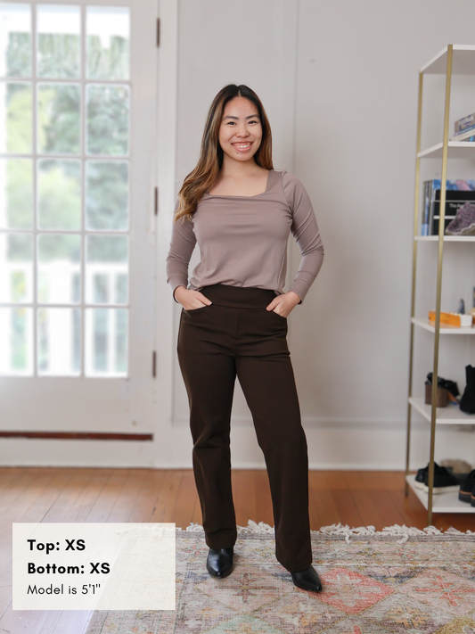 Cooke Pant - Brown Double Knit