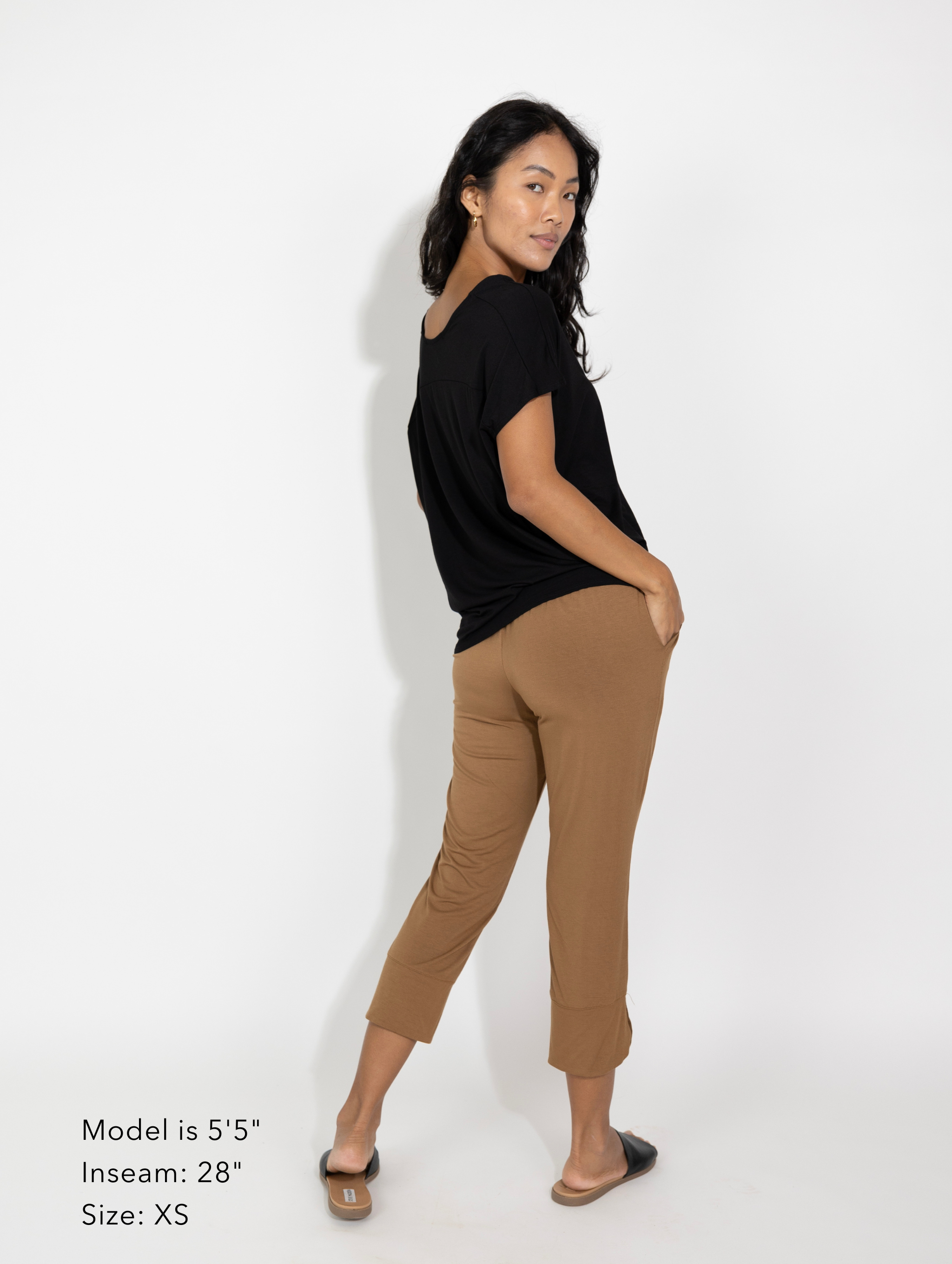 Miki Pant - Caramel Rayon Jersey