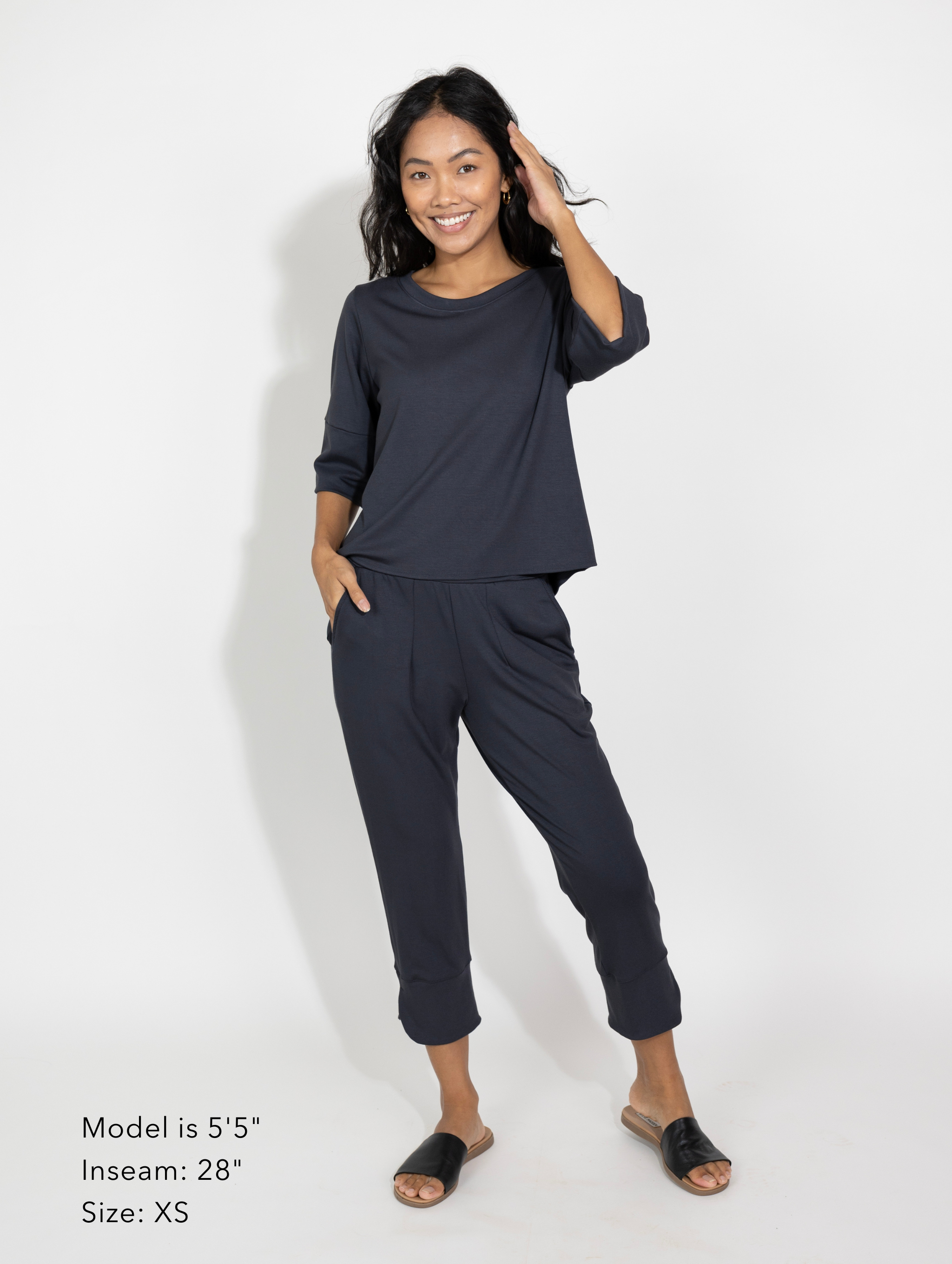 Miki Pant - Washed Black Soft Ponte