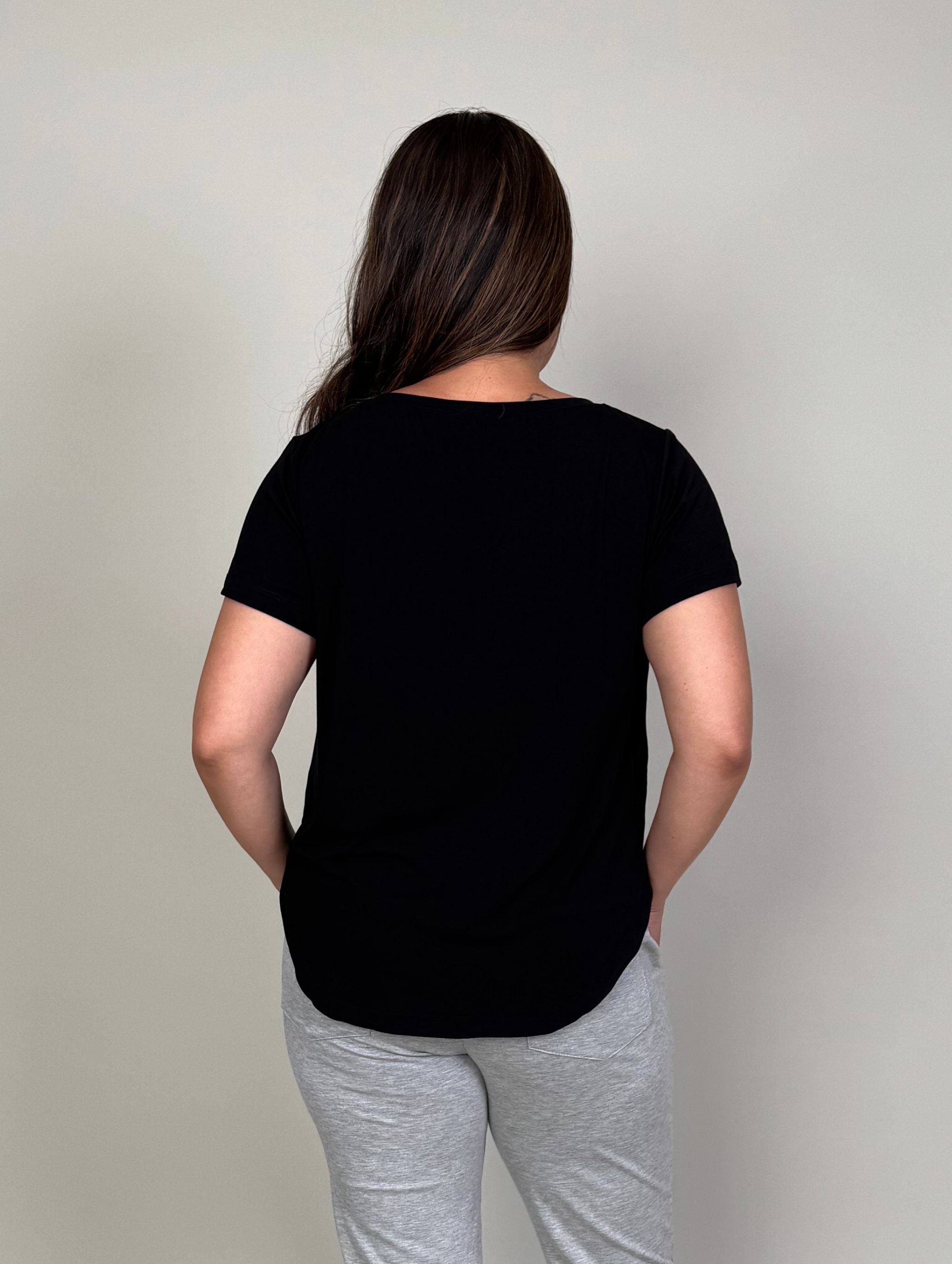 Becca Top - Black Rayon Jersey