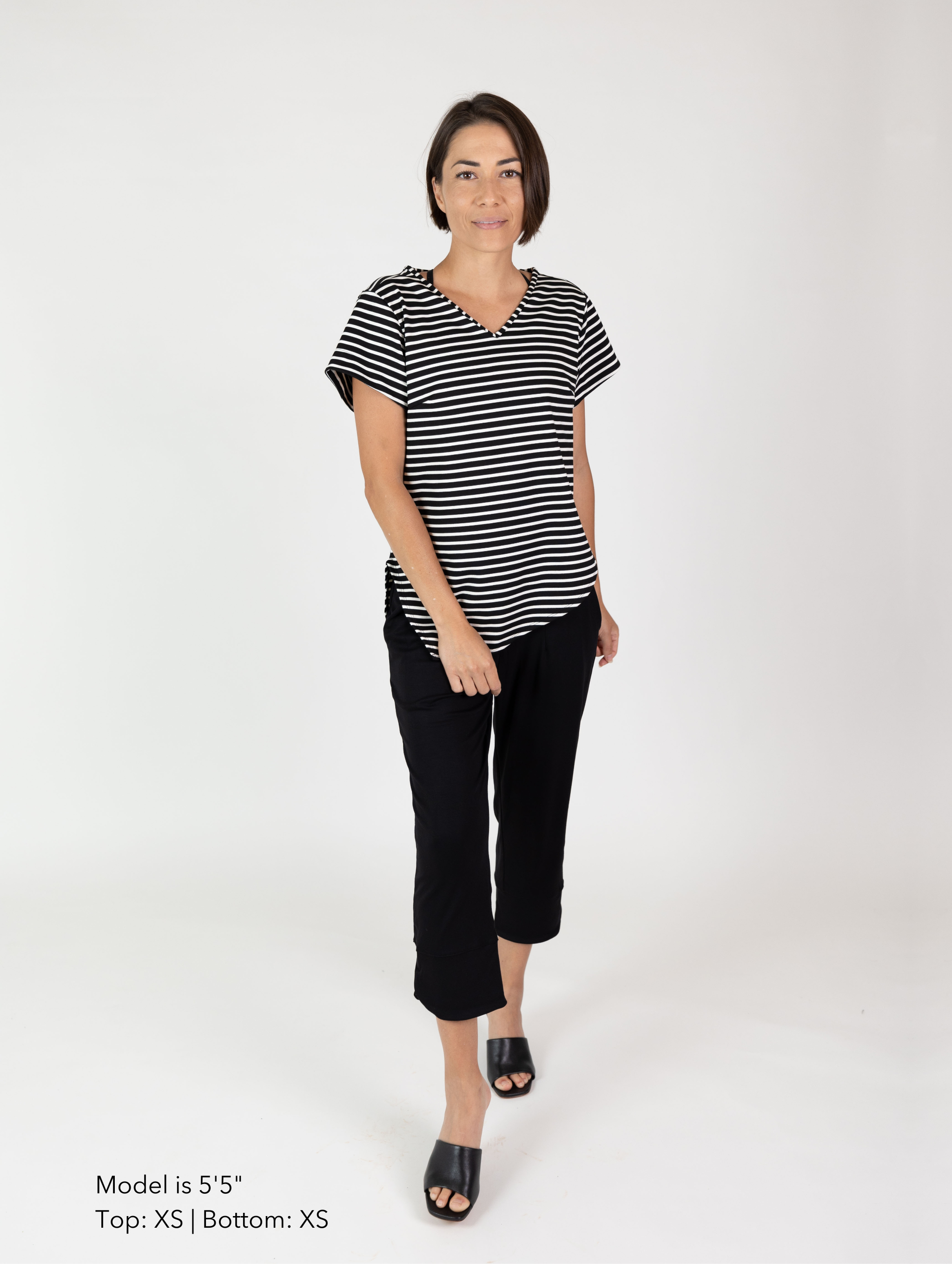 Chloe Top - B/W Stripe