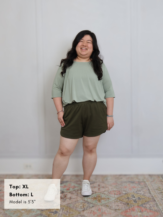 Havana Short - Olive Twill Ponte
