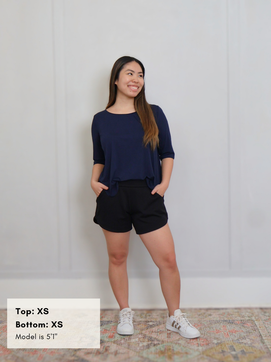 Havana Short - Black Twill Ponte